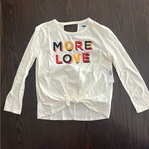 BNWT Old Navy Kids Cream 'More Love' Long Sleeve Tee